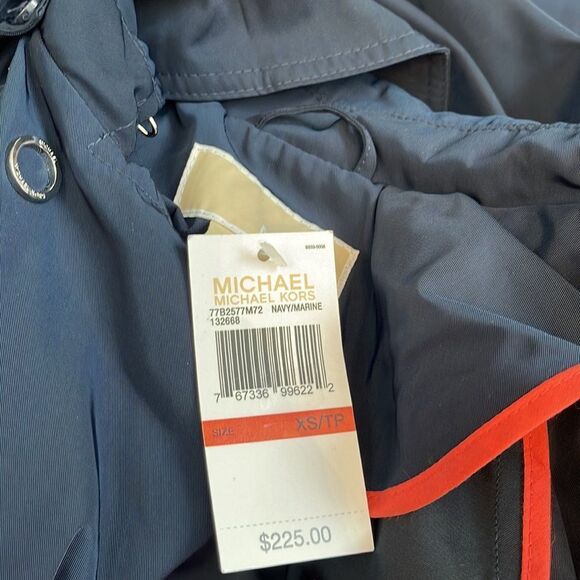 Michael Michael Kors Hybrid Trench Anorak-NAVY-X-Small - Picture 2 of 8